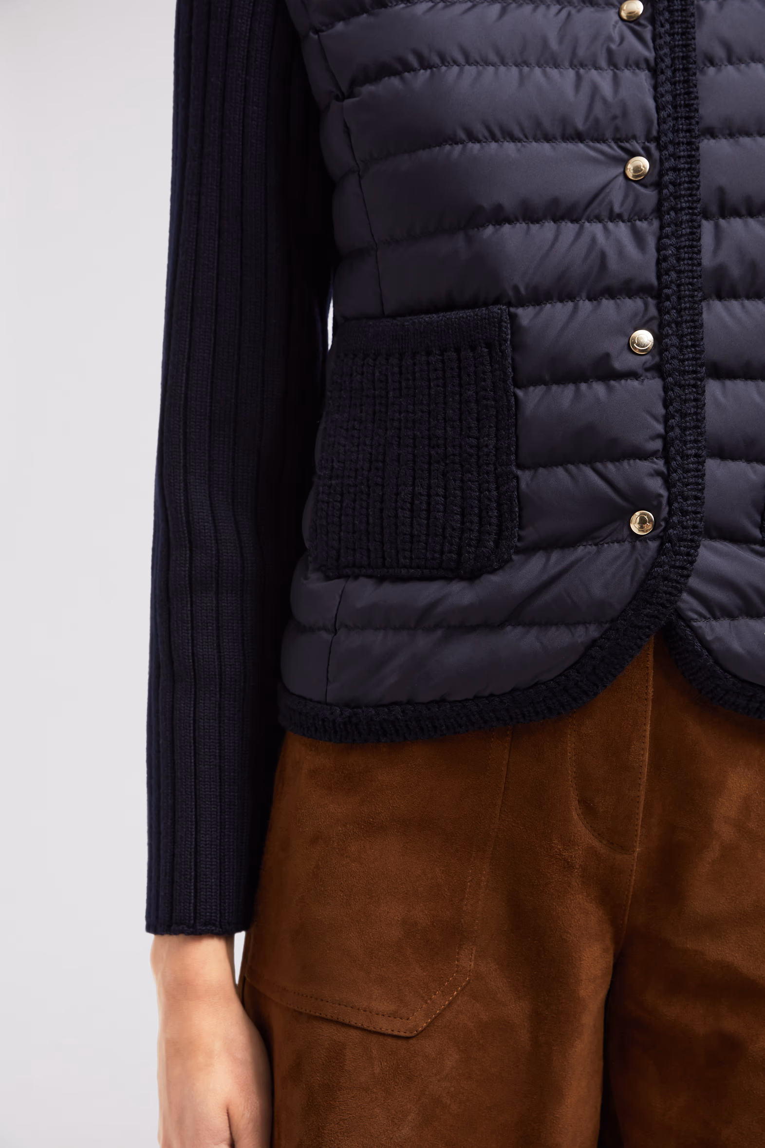 Padded Wool Cardigan Women Navy Blue Moncler 6